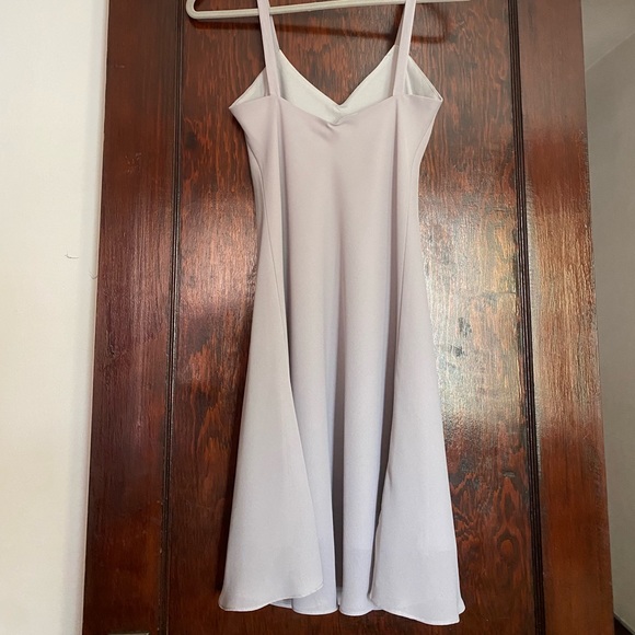 Classy strappy cocktail dress.  Light grey. Sz Sm. - Picture 2 of 5